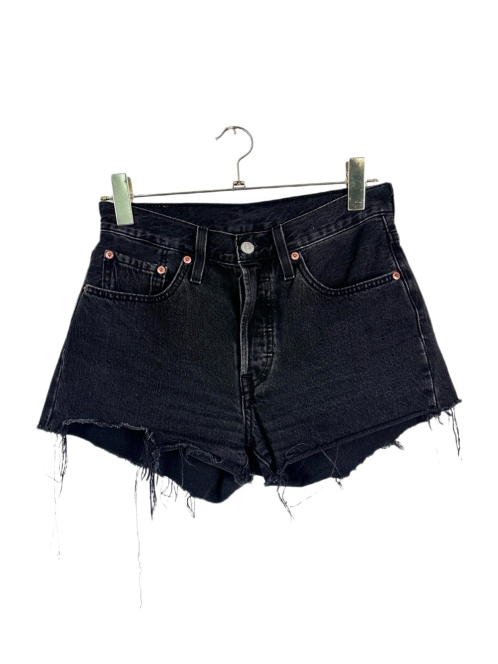 Levi's 501 Cutoff Shorts Black Size 26 - Picture 2 of 5